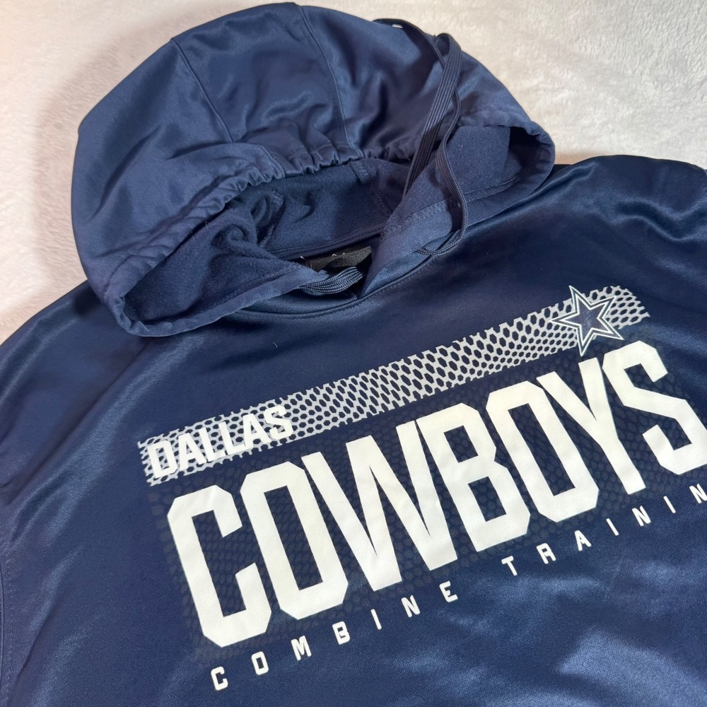 NFL Team Apparel Dallas Cowboys Combine Training Hoodie Navy Blue Mens XL